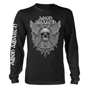 Amon Amarth Unisex Adult Skull Long-Sleeved T-Shirt / Black